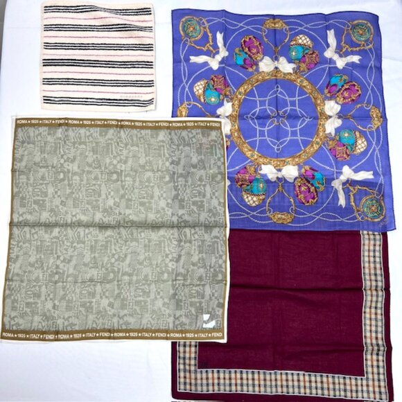BULK  SALE 18 Handkerchiefs +2 Scarf: BURBERRY-Celine-Fendi-DAKS &  More ! (#2) - Picture 9 of 13